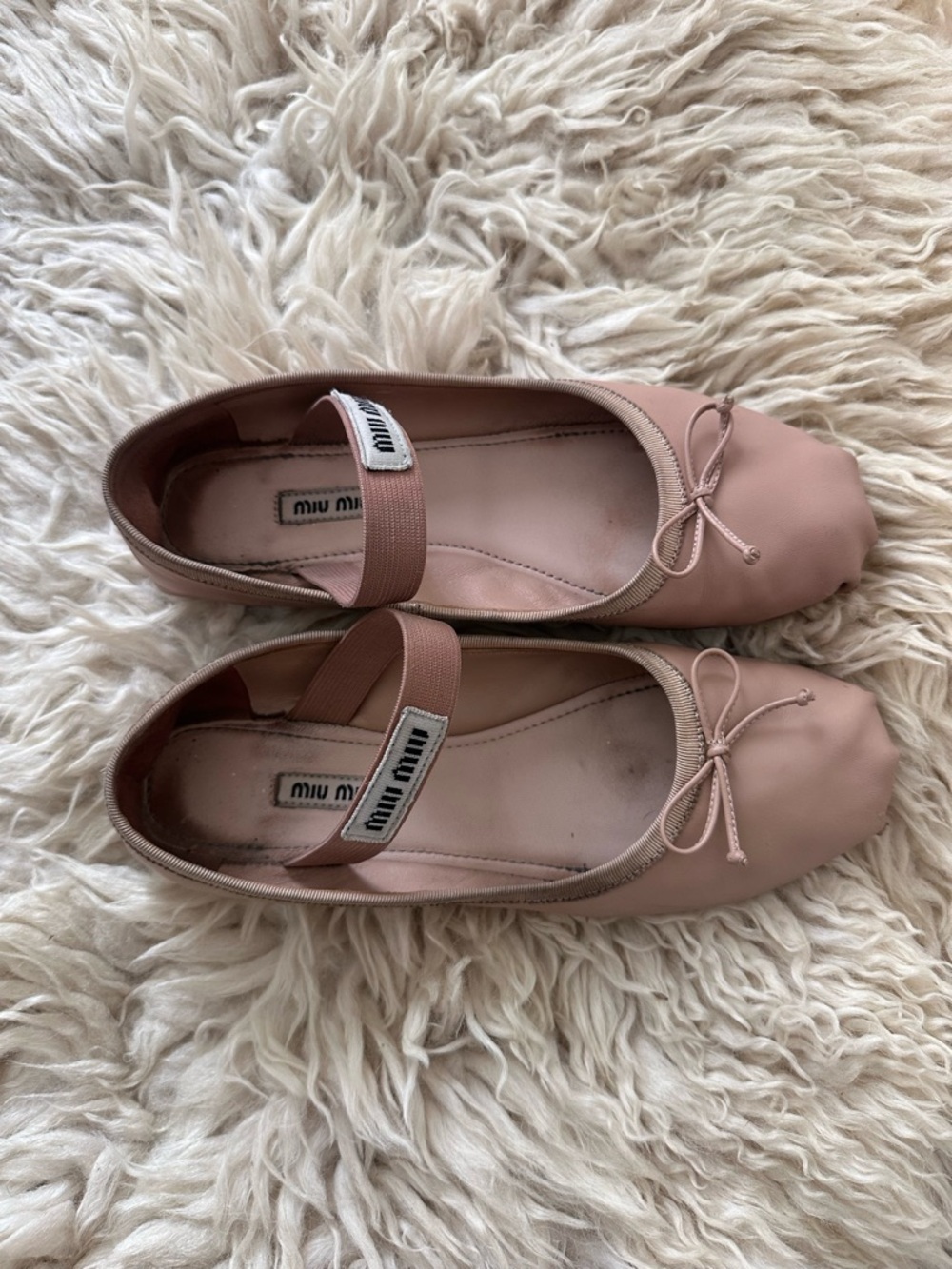 Miu Miu Pink Tan Leather Ballet Flats - Picture 7 of 8